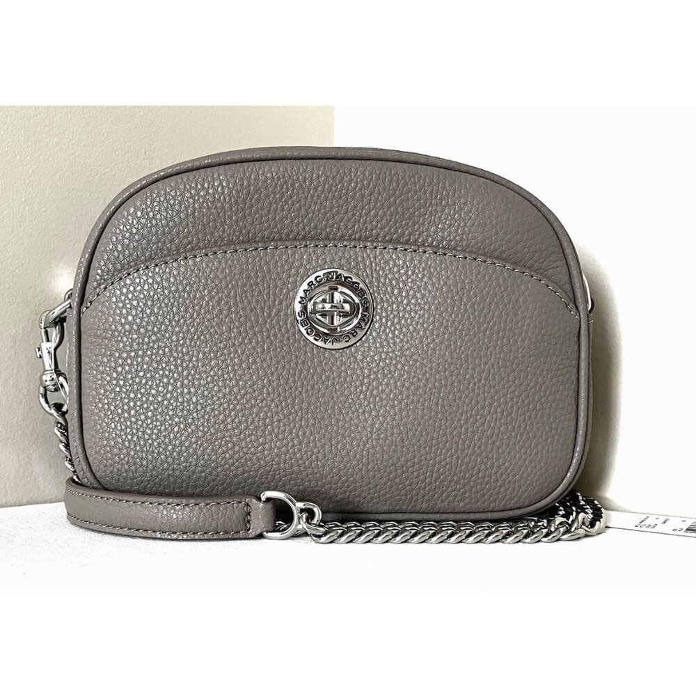 New Marc Jacobs Crossbody Camera Bag Pebble Leather Concrete